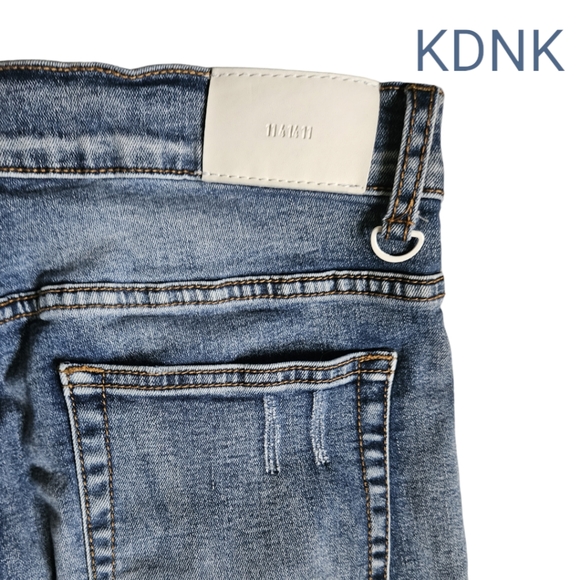 KDNK 11 4 14 11 Destroyed Knee Ankle Zip Jeans - Picture 7 of 8